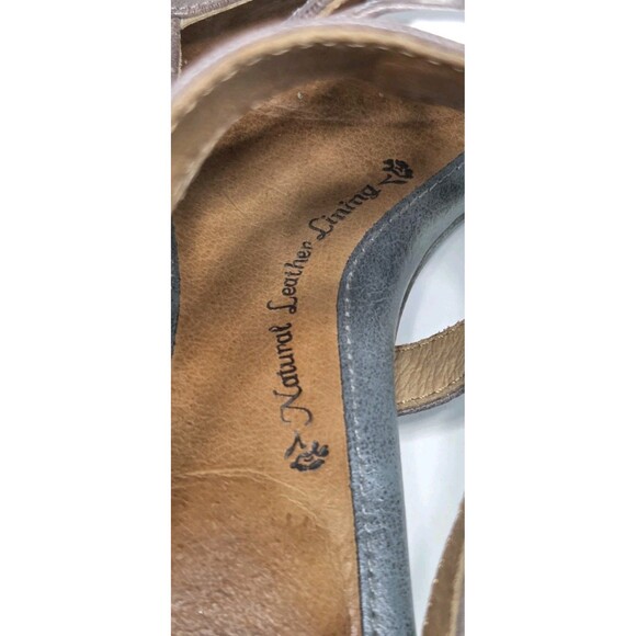 Women Sofft Wedge Gladiator Sandals Taupe & Gray/Blue Leather Slip Resist Sz 8 - Picture 8 of 11